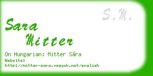 sara mitter business card