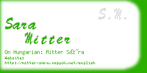sara mitter business card
